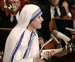 10 dicembre 1979. Il discordo di Madre Teresa di Calcutta al ricevimento del Premio Nobel 10 dicembre 1979. Il discordo di Madre Teresa di Calcutta al ricevimento del Premio Nobel