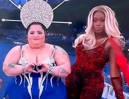 Olimpiadi di Parigi 2024. Un particolare della blasfema riproduzione dell'Ultima Cena inserita nella cerimonia di apertura