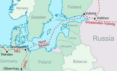 Il percorso del gasdotto North Stream2