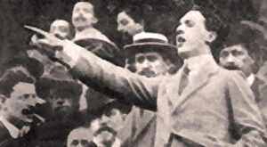 Il comizio di Filippo Corridoni all'Arena di Milano con Benito Mussolini