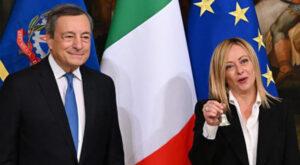 Passaggio di consegne tra Mario Draghi e Giorgia Meloni