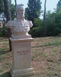 Il busto di Simon Bolivar a Parco Nomentano