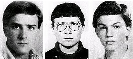 I tre ragazzi uccisi: Franco Bigonzetti, Francesco Ciavatta e Stefano Recchioni