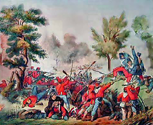La battaglia del Volturno 1860 nei pressi di Castel Morrone
