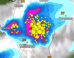 La situazione metereologica intorno a Milano il 20 luglio 2023