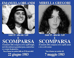 I manifesti che annunciarono la scomparsa di Emanuela Orlandi e Mirella Gregori