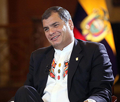L'ex presidente dell'Ecuador Rafael Correa