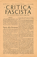 La rivista Critica Fascista diretta da Giuseppe Bottai